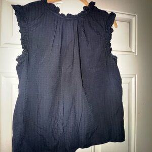 Ann Taylor Midnight Blue Ruffle Blouse